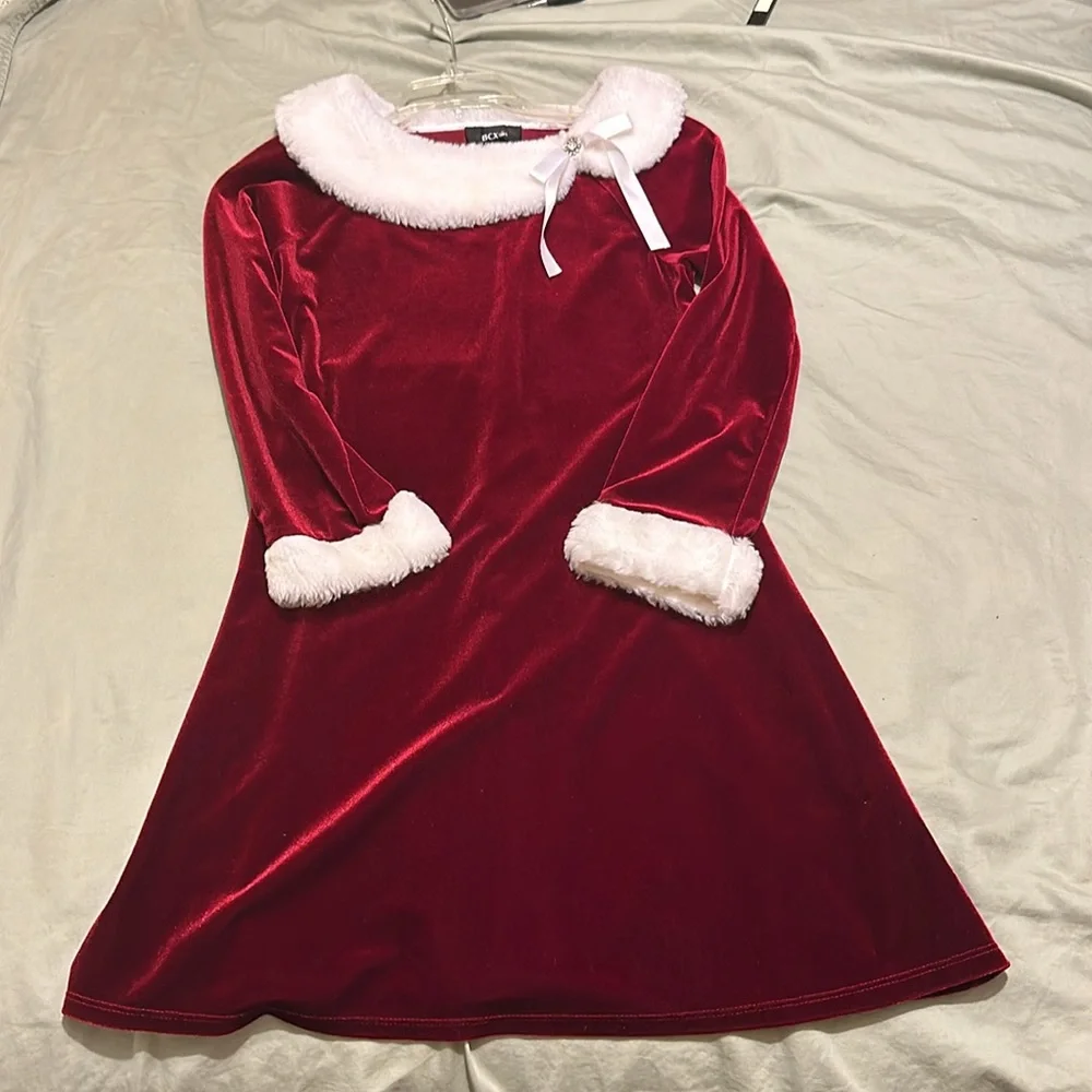 BCXgirl stretch red velvet Christmas dress - Picture 1 of 11